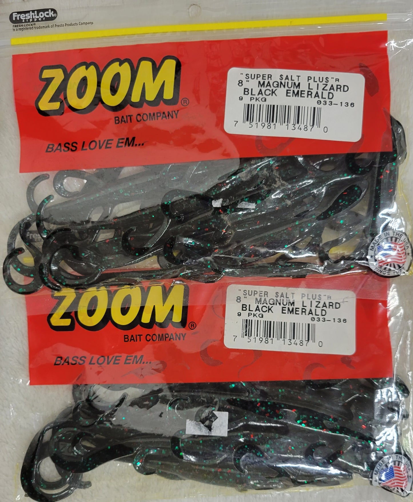 ZOOM MAGNUM LIZARD SUPER SALT PLUS 8" !! 2 PACKS !! CHOOSE COLOR