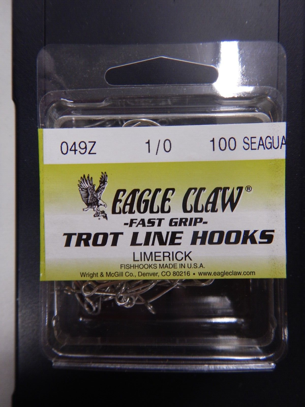 Eagle Claw 049Z Fast Grip Trot Line Hooks Limerick 100 count - CHOOSE SIZE