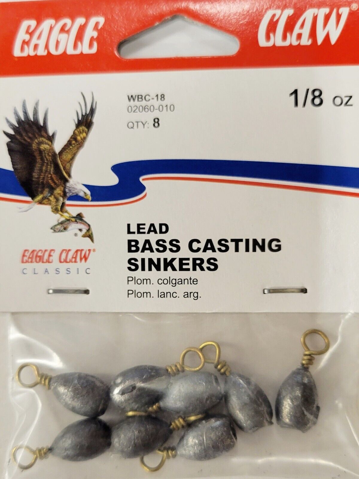 Eagle Claw Bass Casting Sinker CHOOSE SIZE