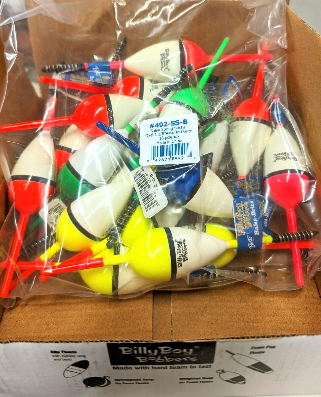 Betts Balsa Spring Sticks Oval 1 1/8" Assorted Brite #492-SS-B 18pc