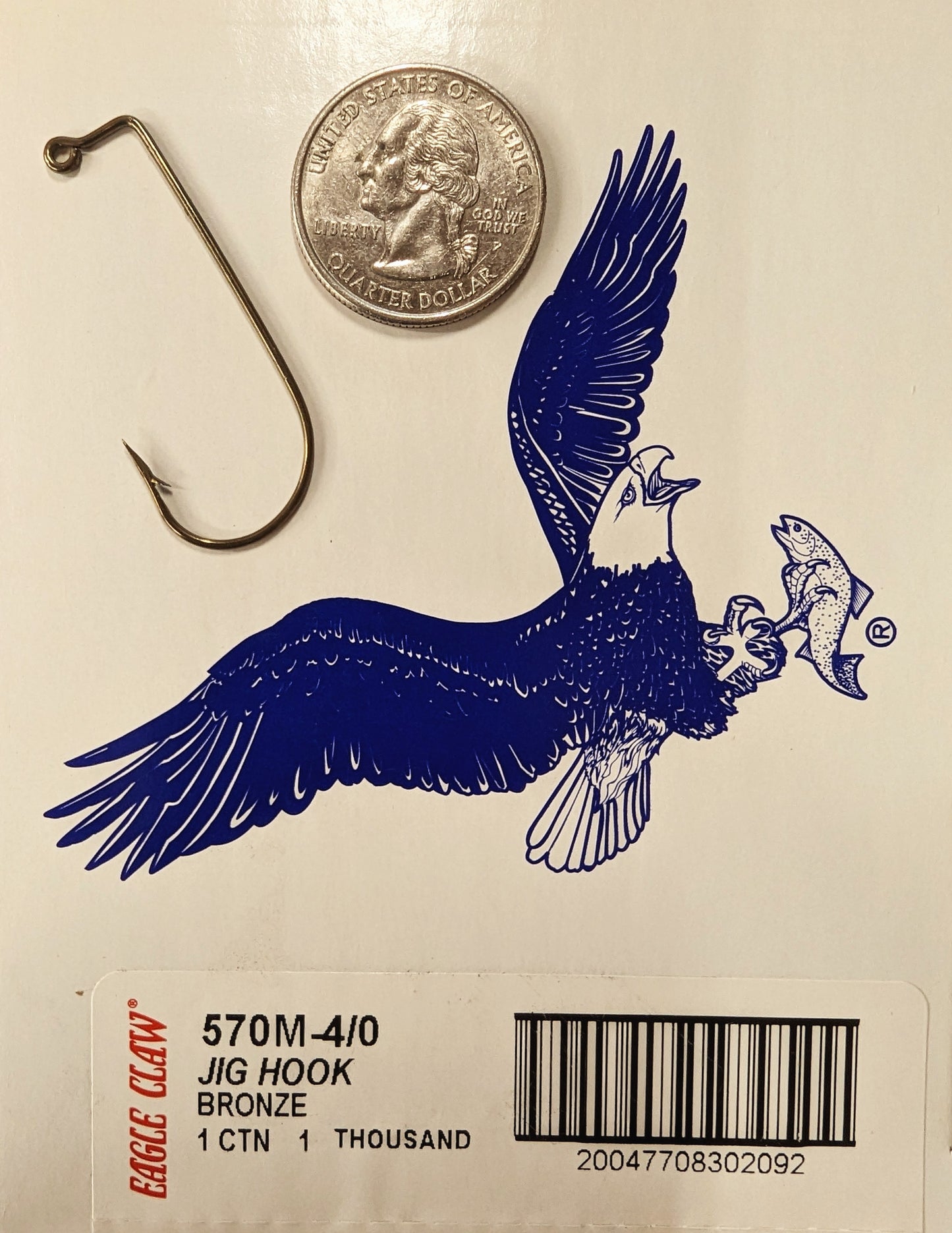 Eagle Claw 570M 4/0 Jig Hooks Bronze 1000 count
