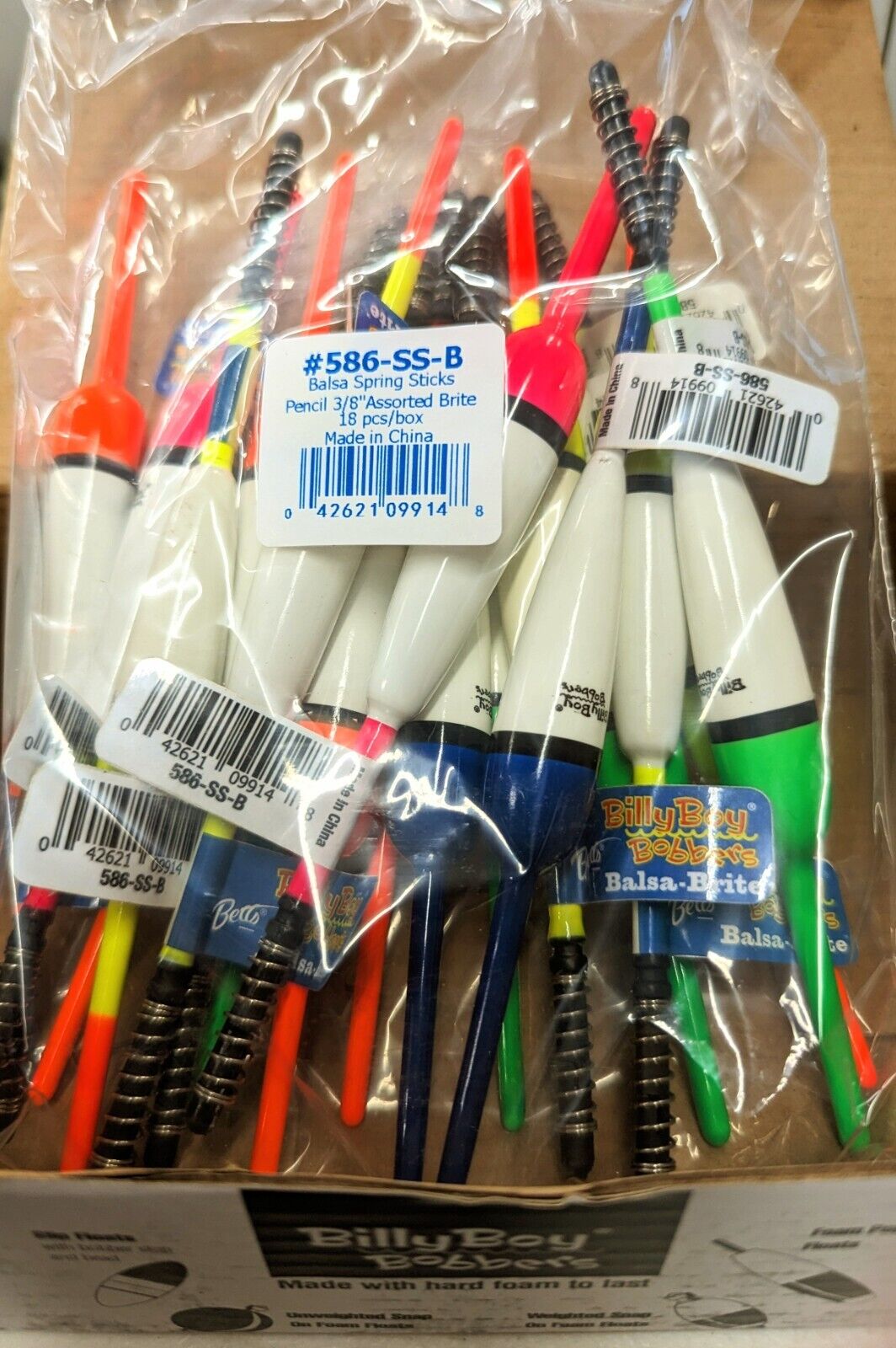 Betts Balsa Spring Sticks Pencil 3/8" Assorted Brite #586-SS-B 18pc