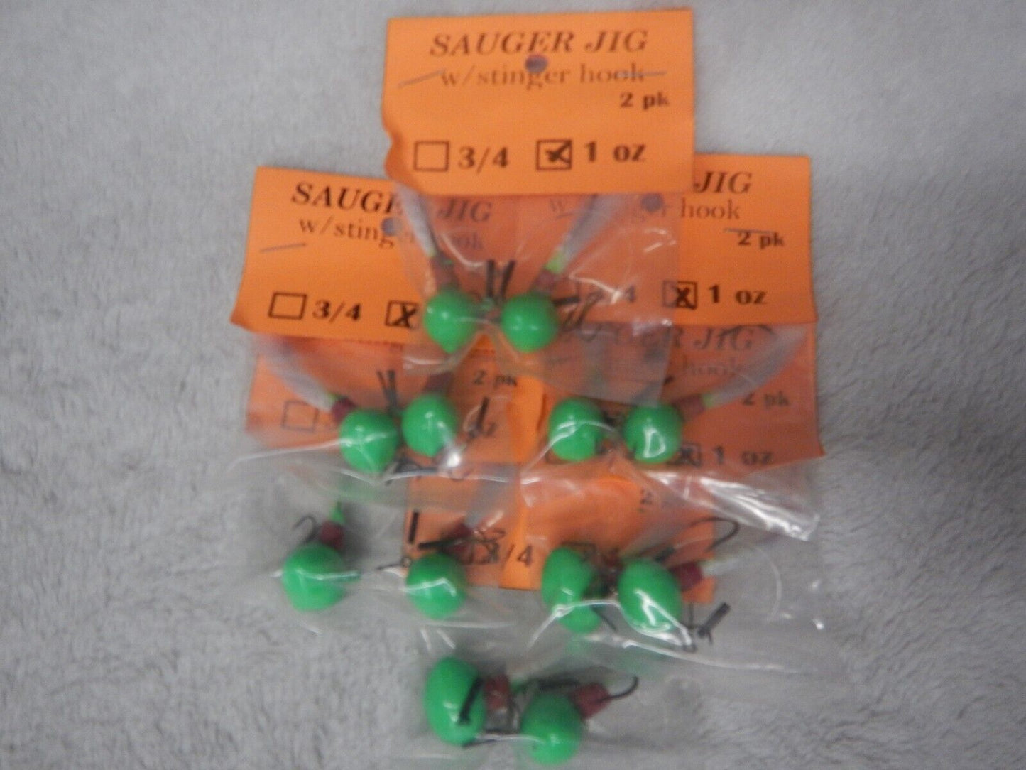 Sauger Jigs 1oz With Stinger Hook 1 dozen Choose Color