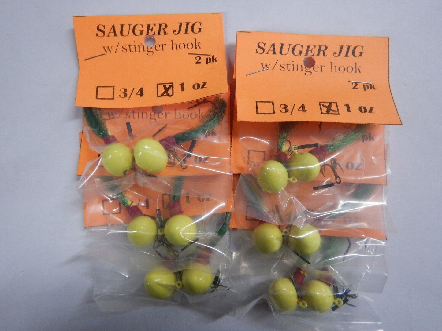 Sauger Jigs 1oz With Stinger Hook 1 dozen Choose Color