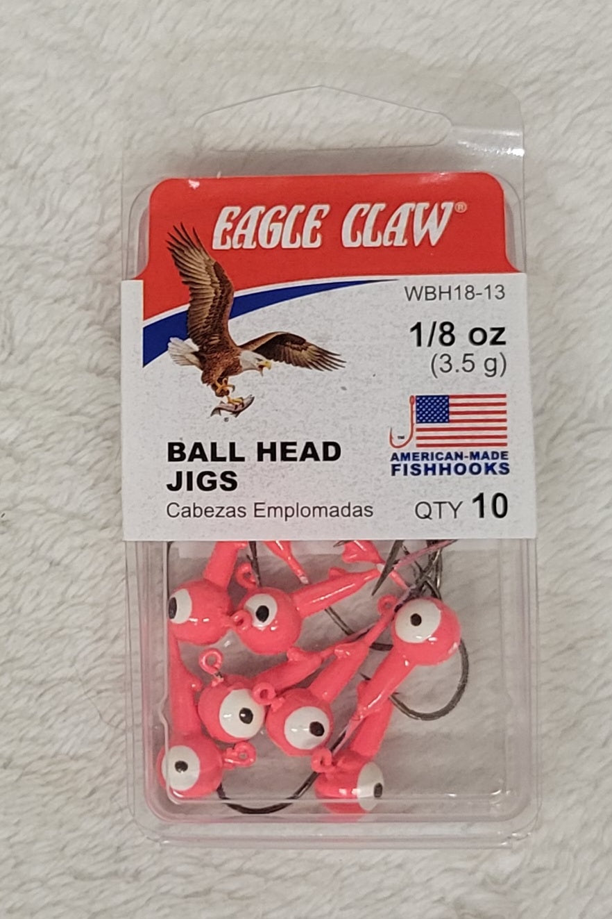 Eagle Claw Ball Head Jigs - Choose from many different sizes & colors.