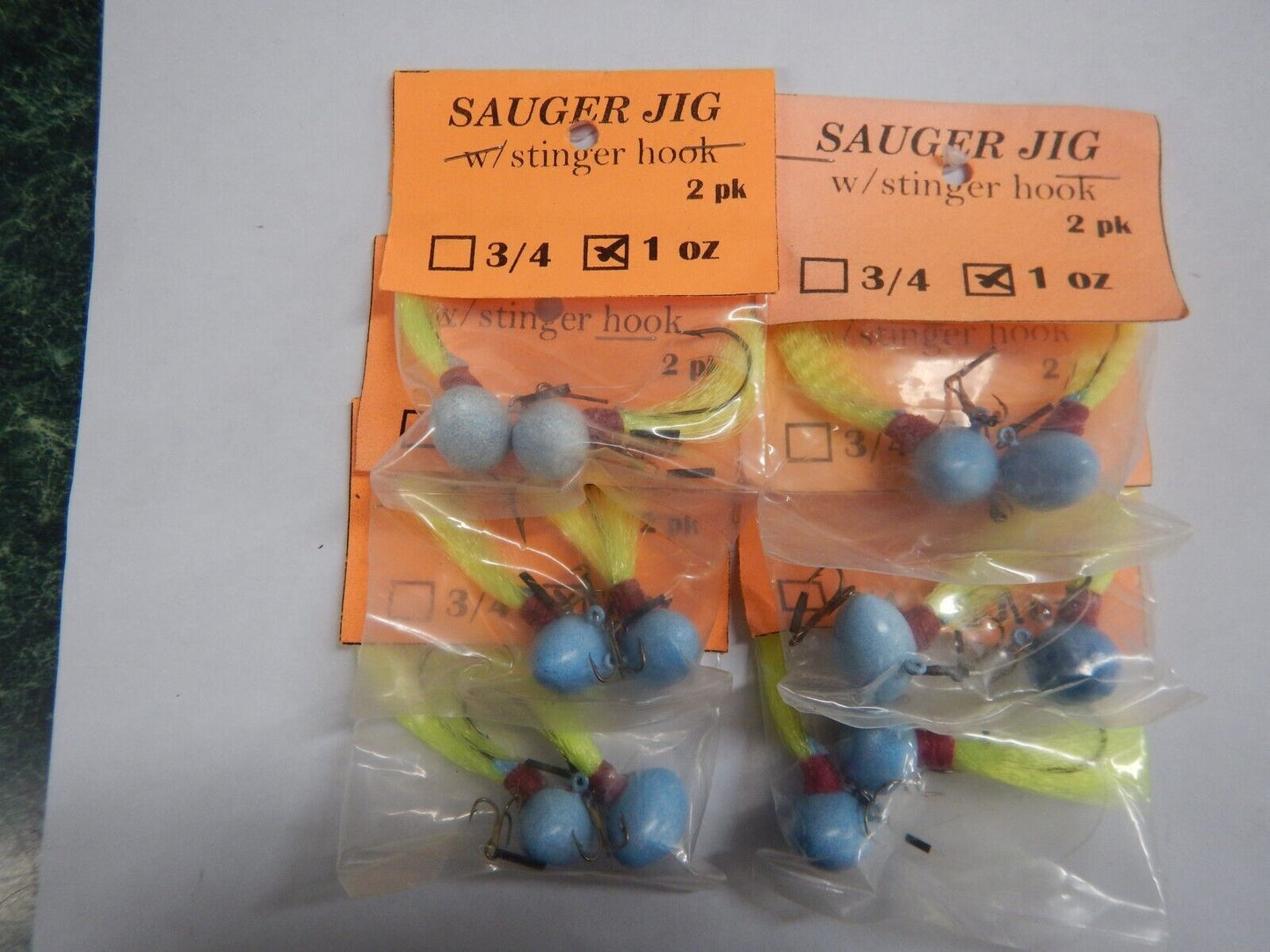 Sauger Jigs 1oz With Stinger Hook 1 dozen Choose Color