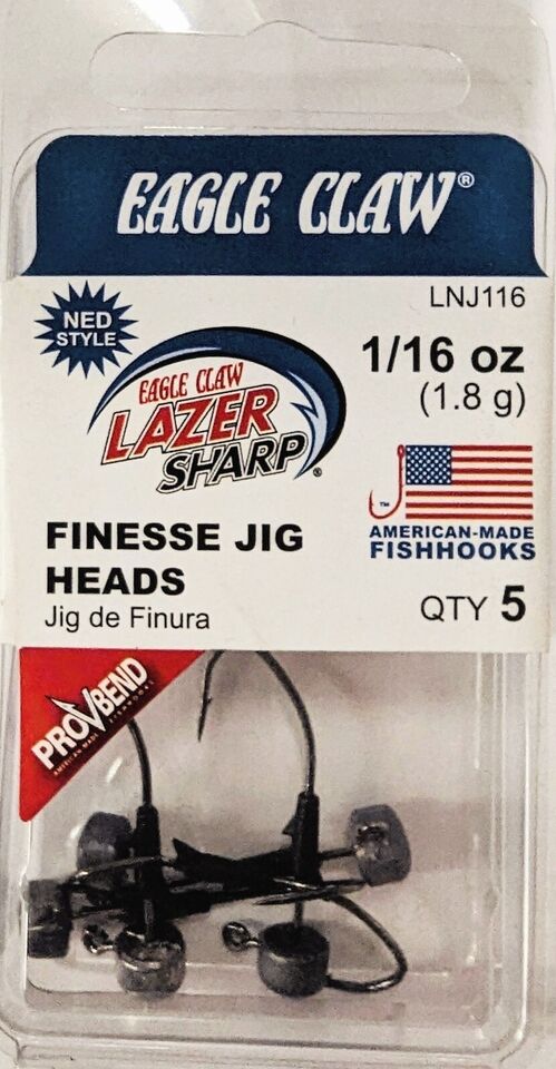 Eagle Claw LNJ Lazer Sharp Finesse Jig Head - Choose Size and Choose Color