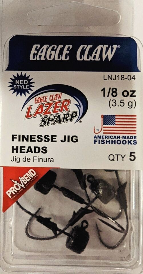 Eagle Claw LNJ Lazer Sharp Finesse Jig Head - Choose Size and Choose Color