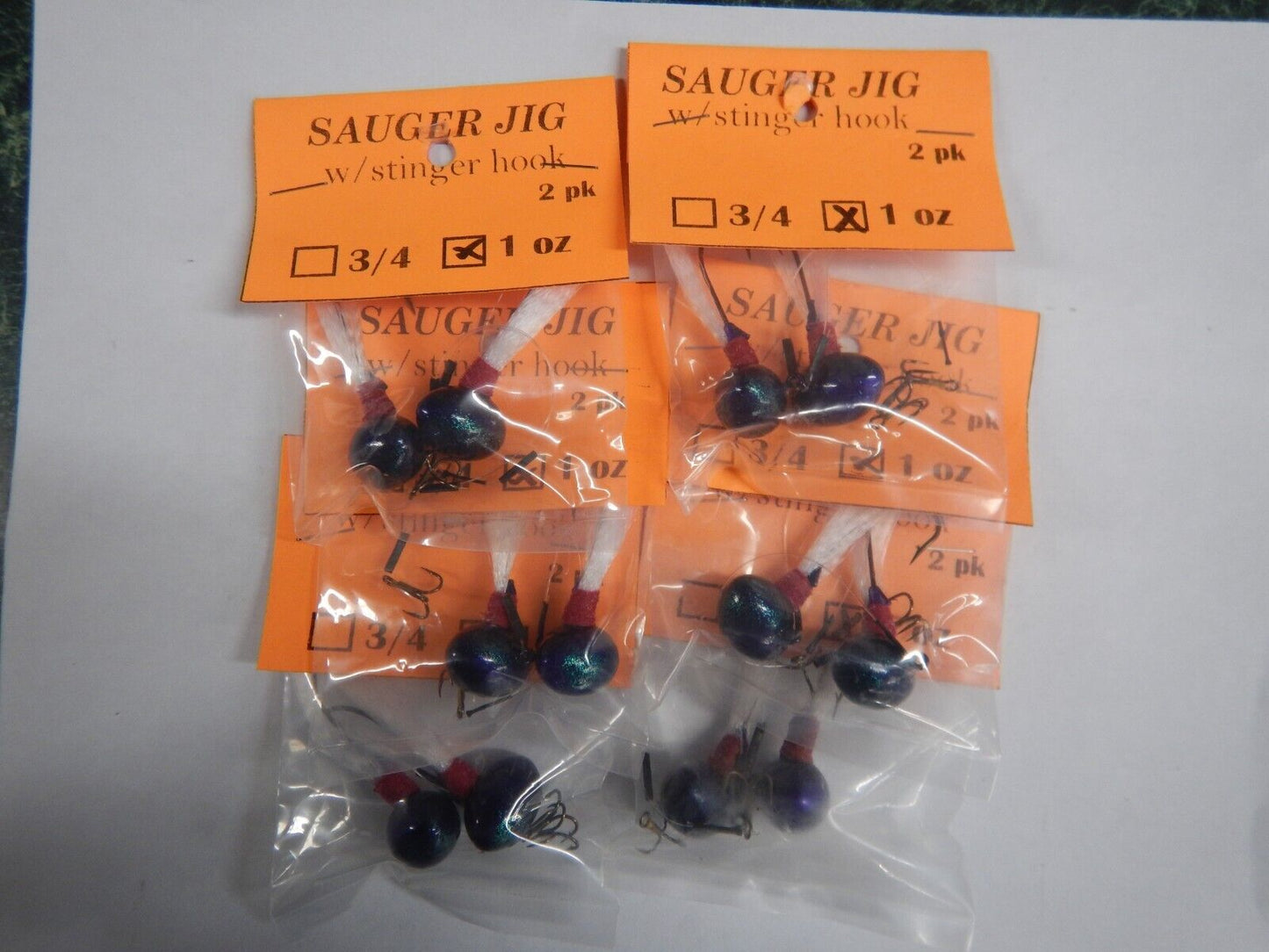 Sauger Jigs 1oz With Stinger Hook 1 dozen Choose Color