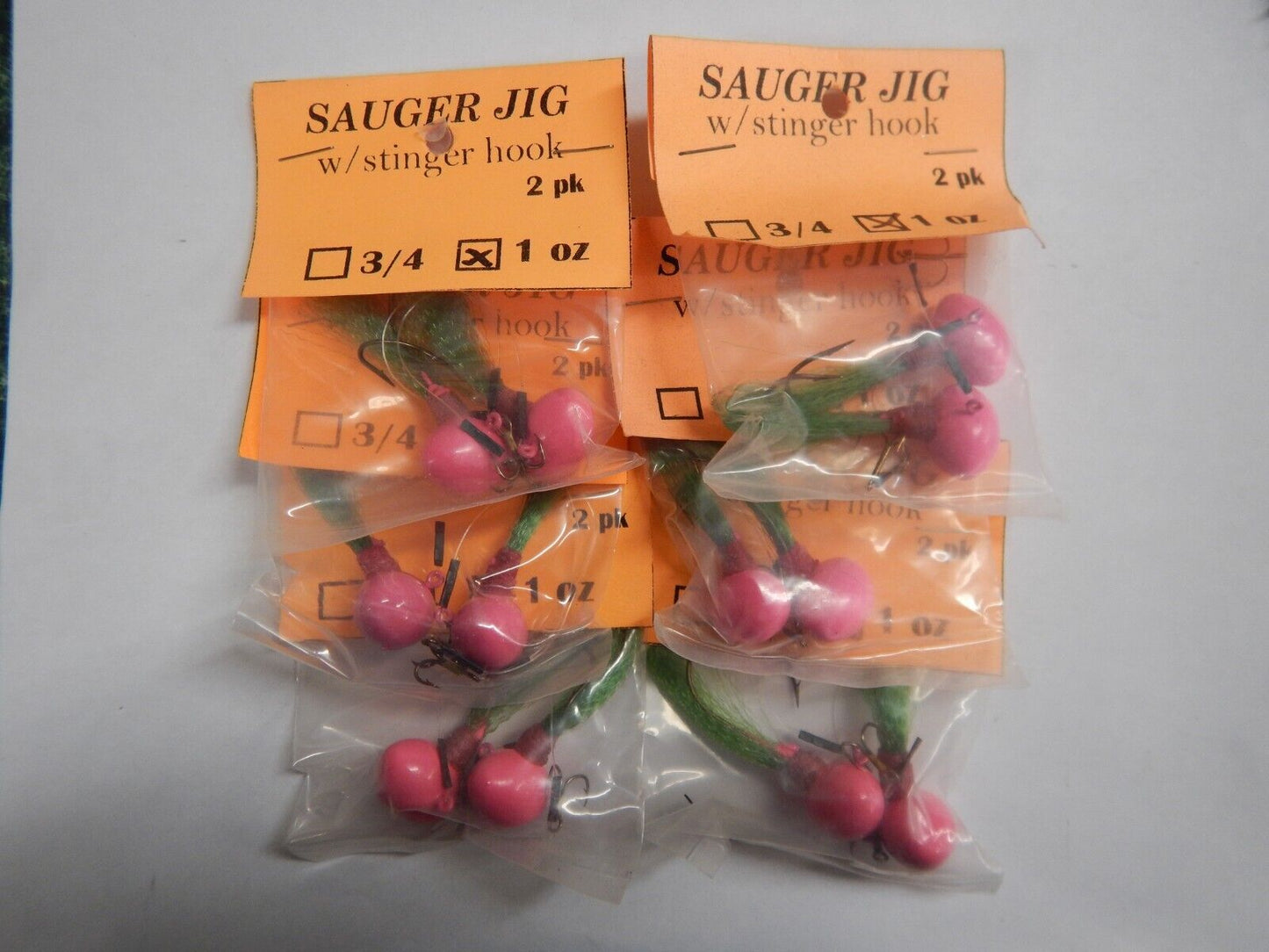 Sauger Jigs 1oz With Stinger Hook 1 dozen Choose Color