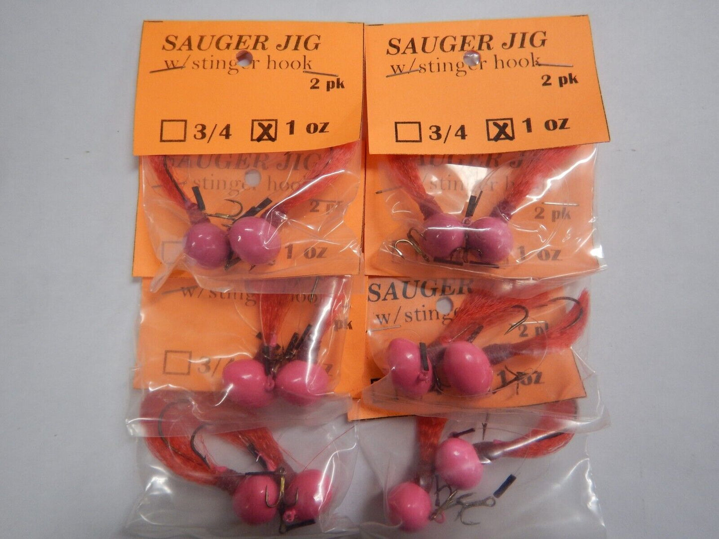 Sauger Jigs 1oz With Stinger Hook 1 dozen Choose Color