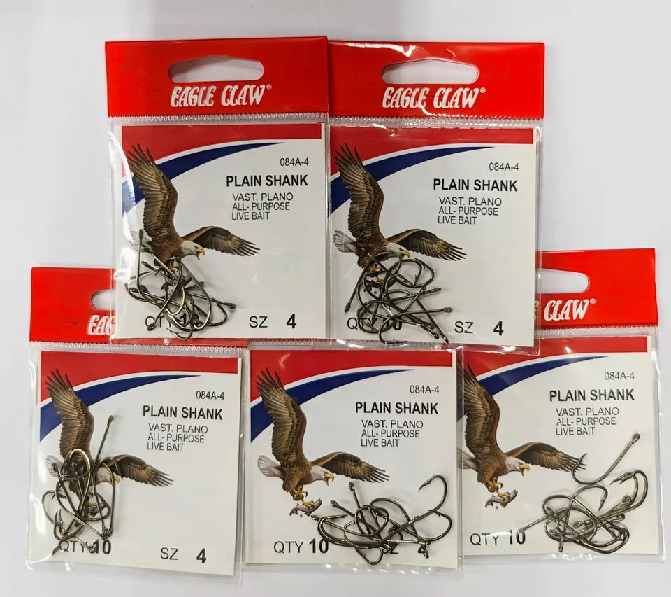 Eagle Claw Plain Shank 084A (Lot of 5)