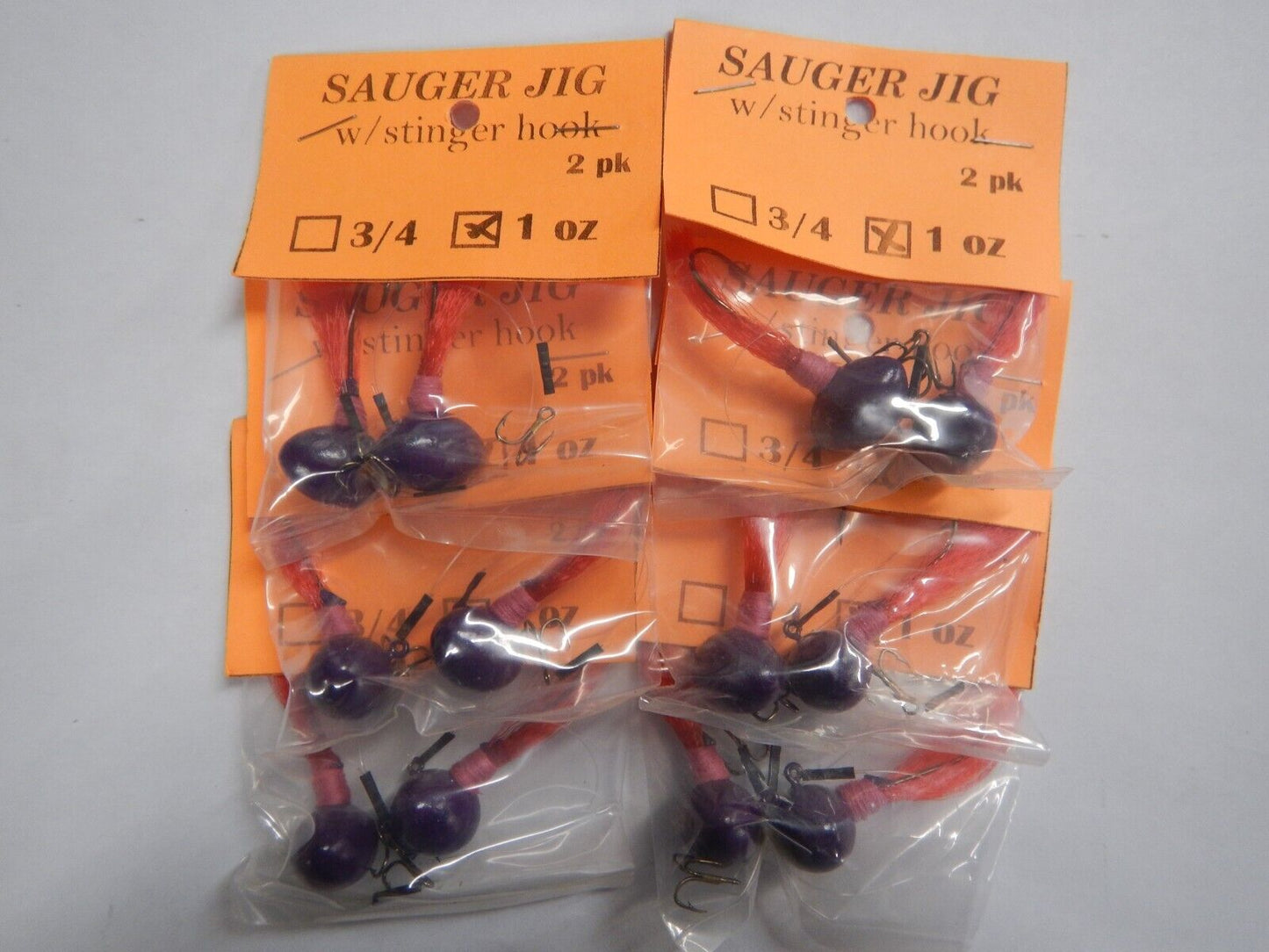 Sauger Jigs 1oz With Stinger Hook 1 dozen Choose Color