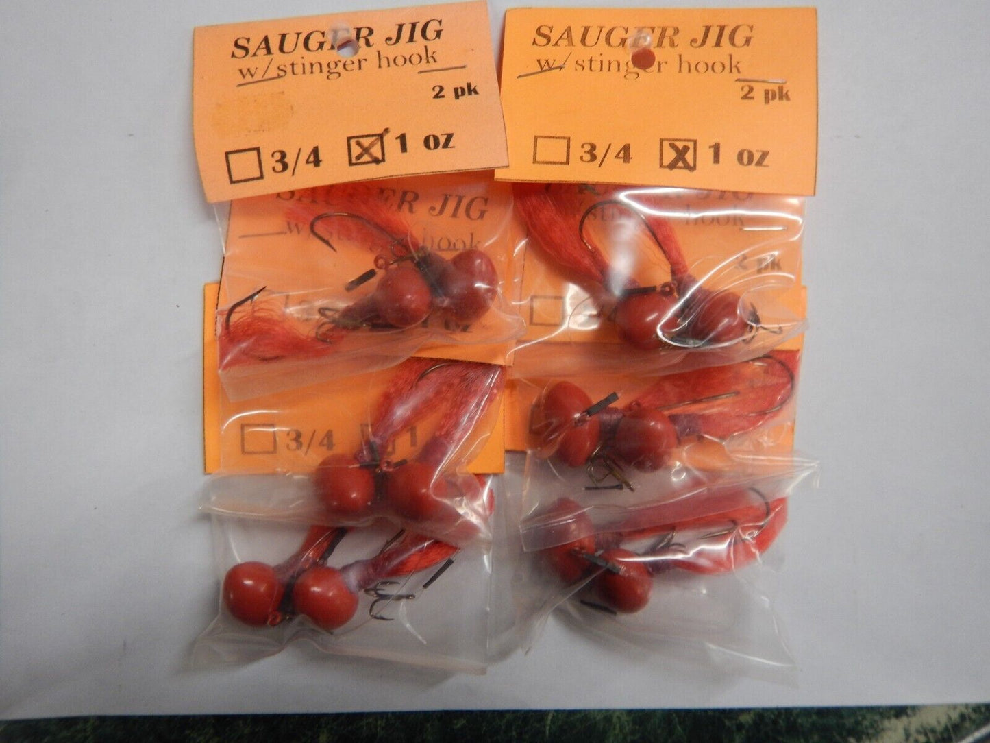 Sauger Jigs 1oz With Stinger Hook 1 dozen Choose Color