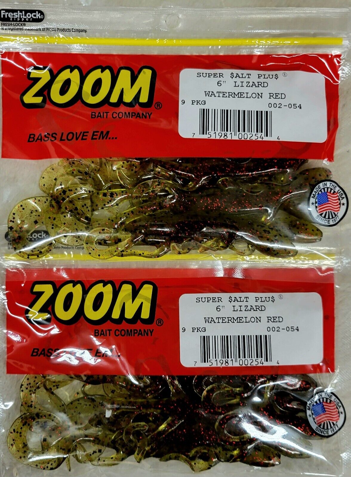 Zoom Super Salt Plus Lizard 6" !!2 PACKS!! - Choose Color