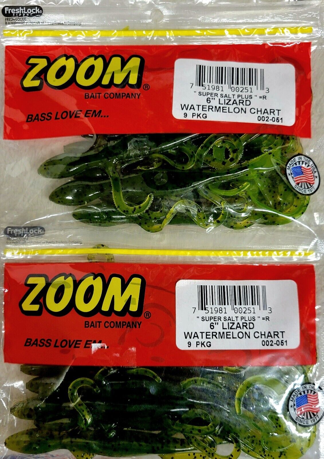 Zoom Super Salt Plus Lizard 6" !!2 PACKS!! - Choose Color