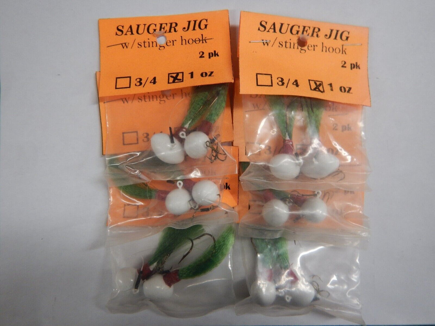 Sauger Jigs 1oz With Stinger Hook 1 dozen Choose Color