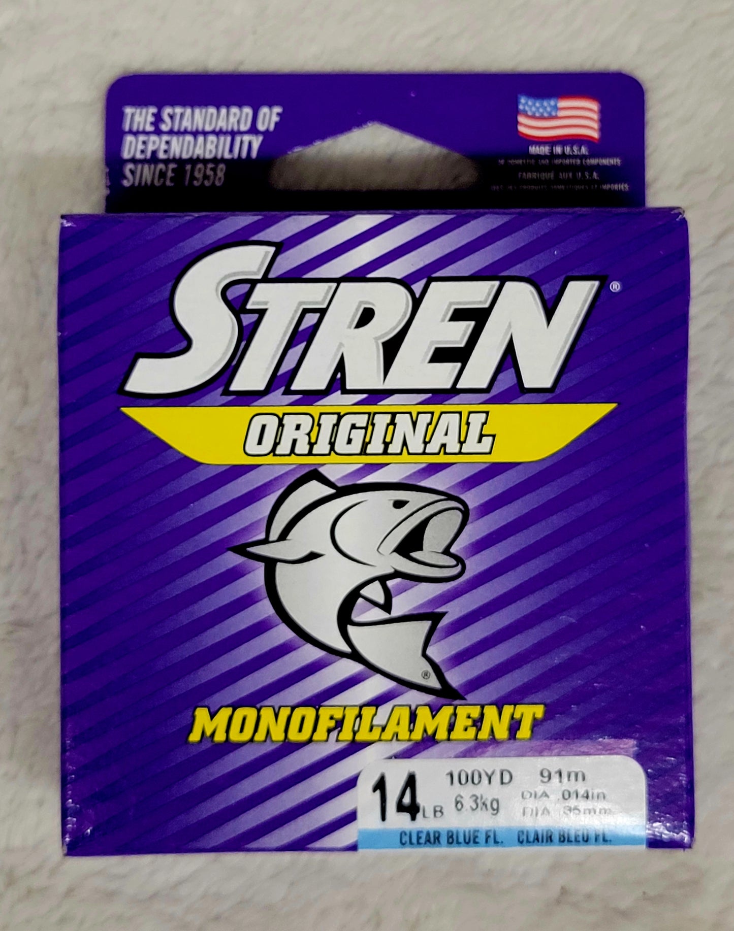 STREN ORIGINAL MONOFILAMENT fishing line Clear Blue Fluorescent