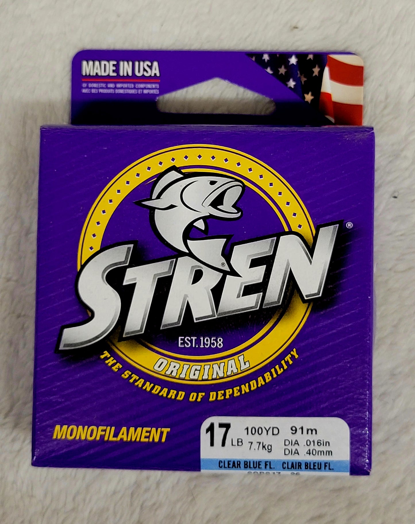 STREN ORIGINAL MONOFILAMENT fishing line Clear Blue Fluorescent