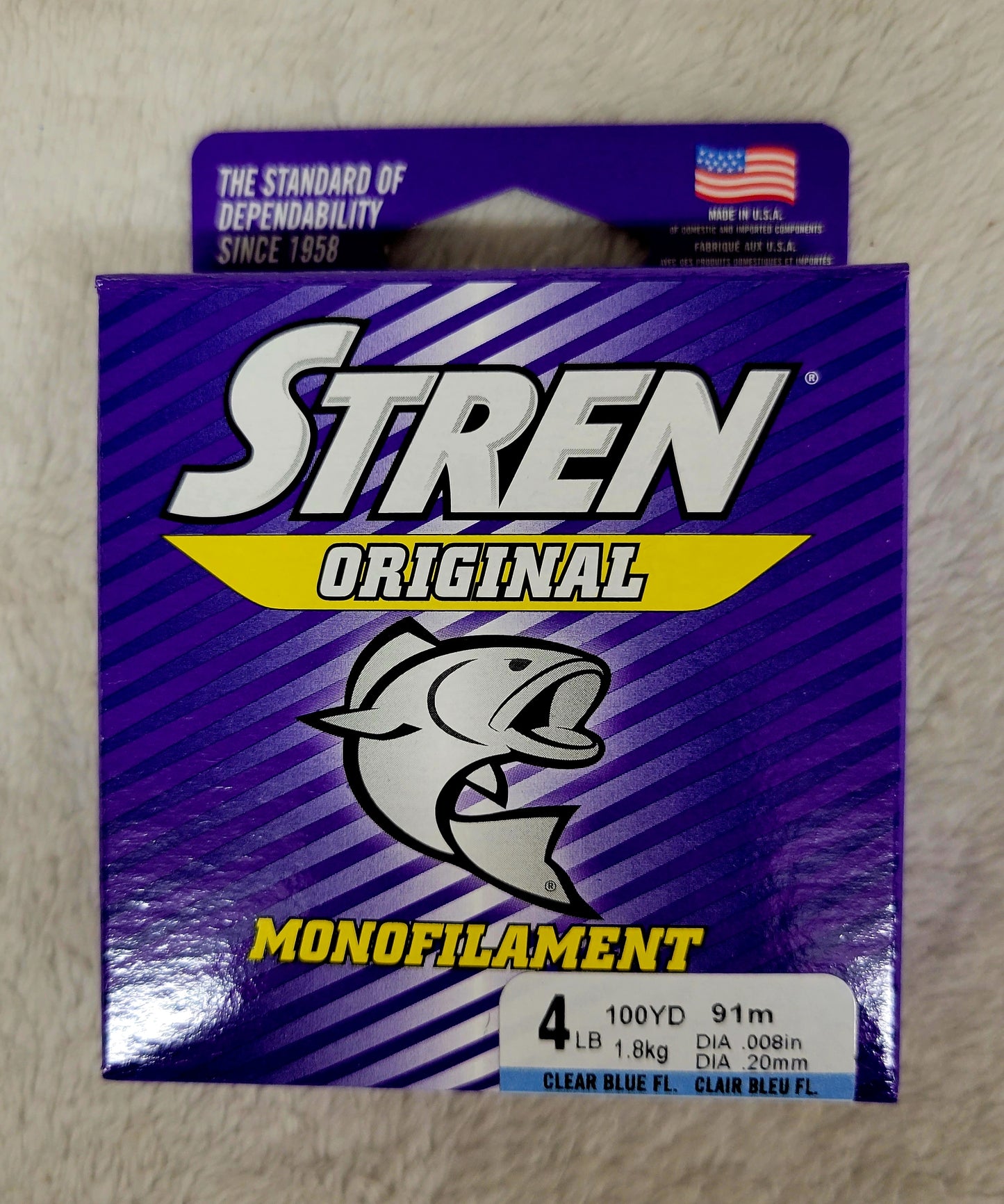 STREN ORIGINAL MONOFILAMENT fishing line Clear Blue Fluorescent