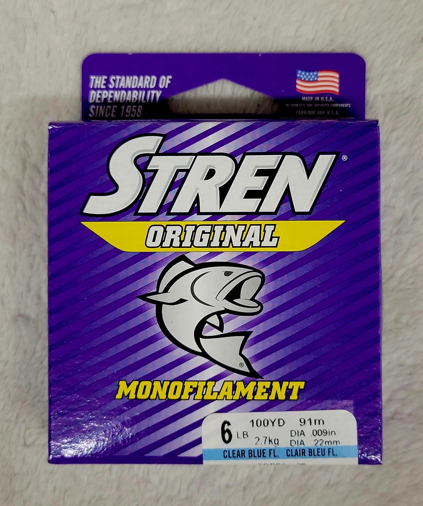 STREN ORIGINAL MONOFILAMENT fishing line Clear Blue Fluorescent