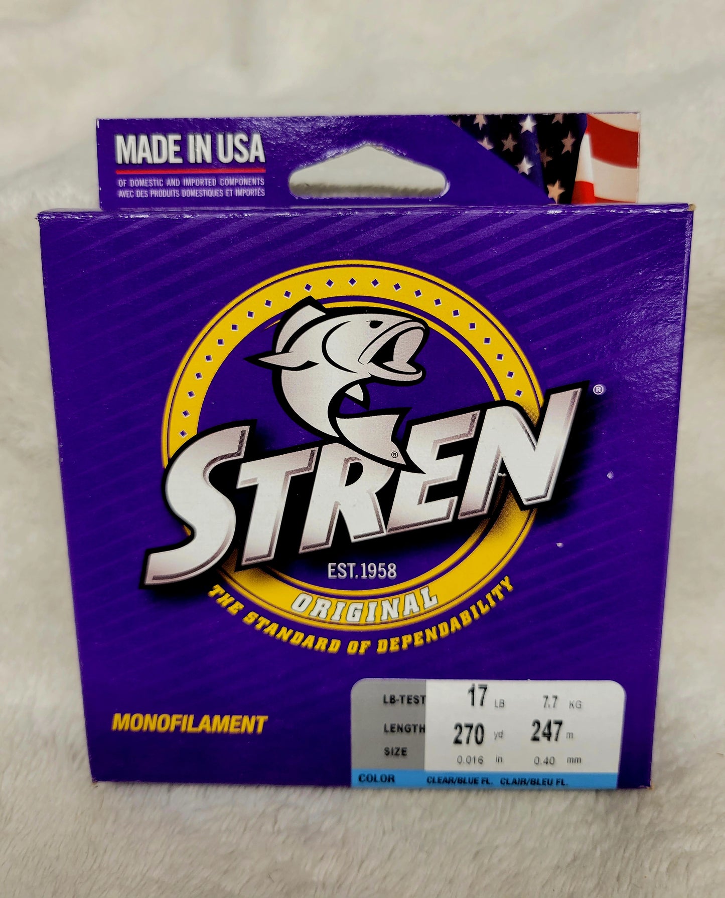 STREN ORIGINAL MONOFILAMENT fishing line Clear Blue Fluorescent