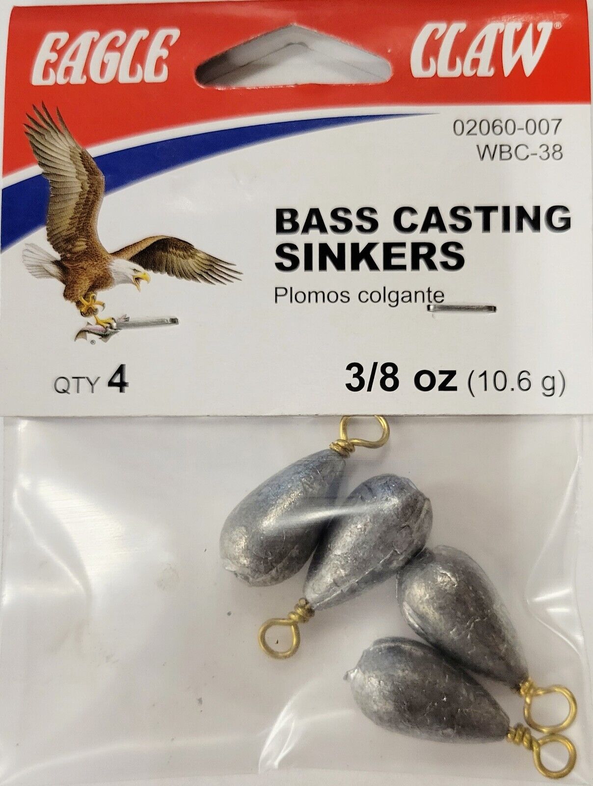 Eagle Claw Bass Casting Sinker CHOOSE SIZE