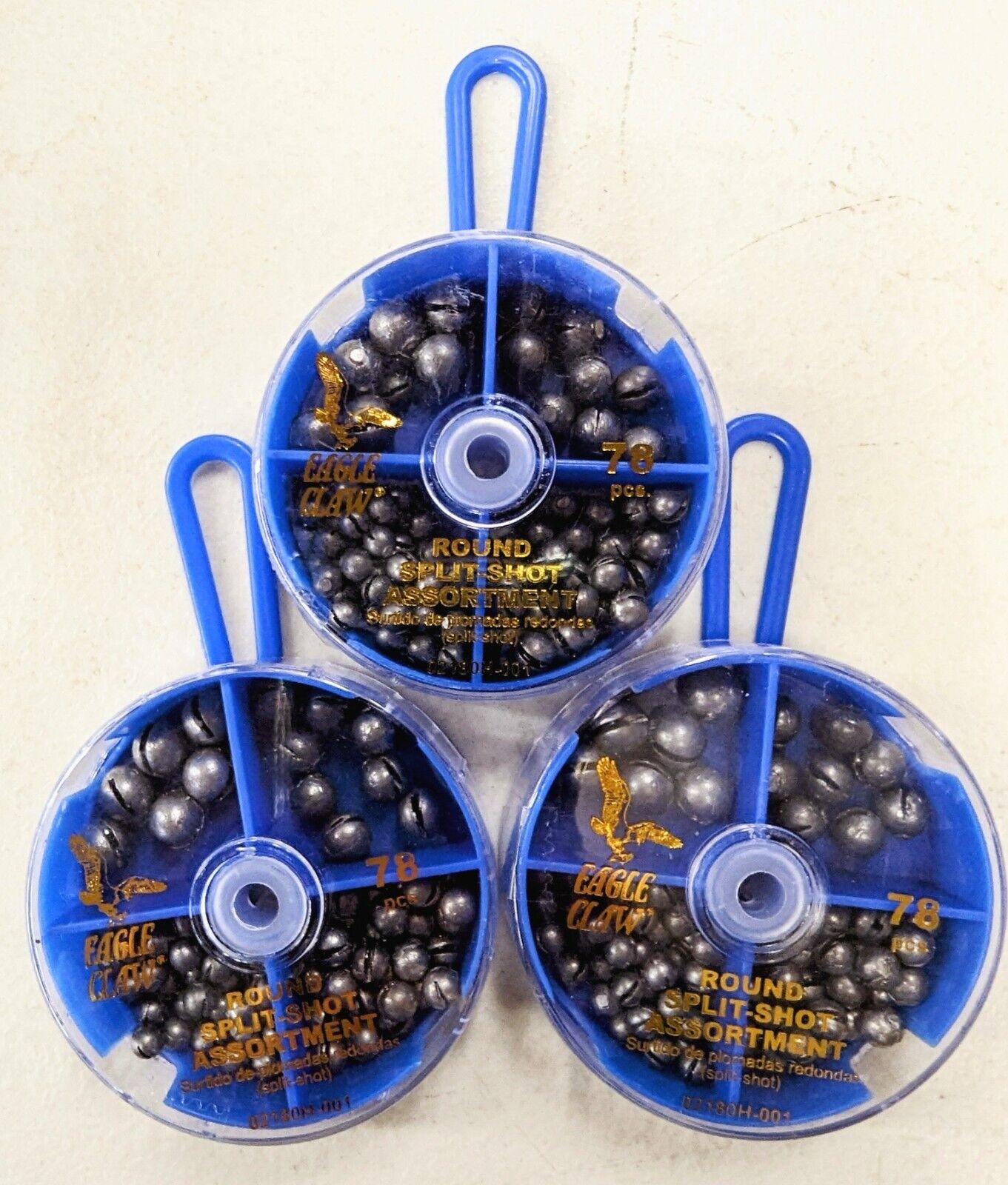 (3 Packs) 78 pc Eagle Claw Round Split Shot Sinker Assortment Dial ...
