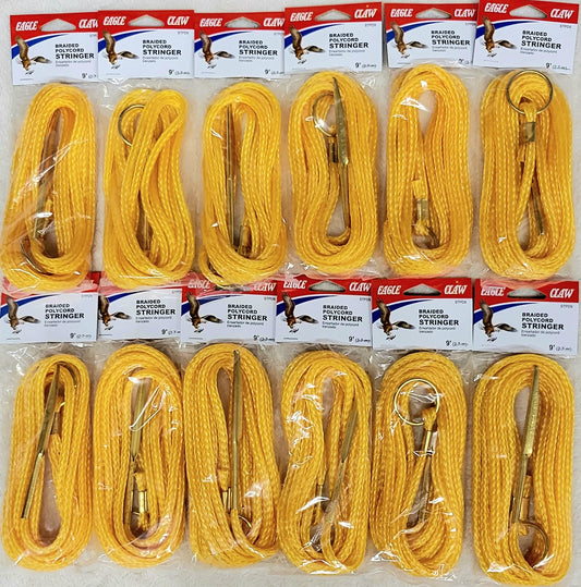Eagle Claw STPD9 Braided Polycord Fishing Stringer 9ft Box of DOZEN