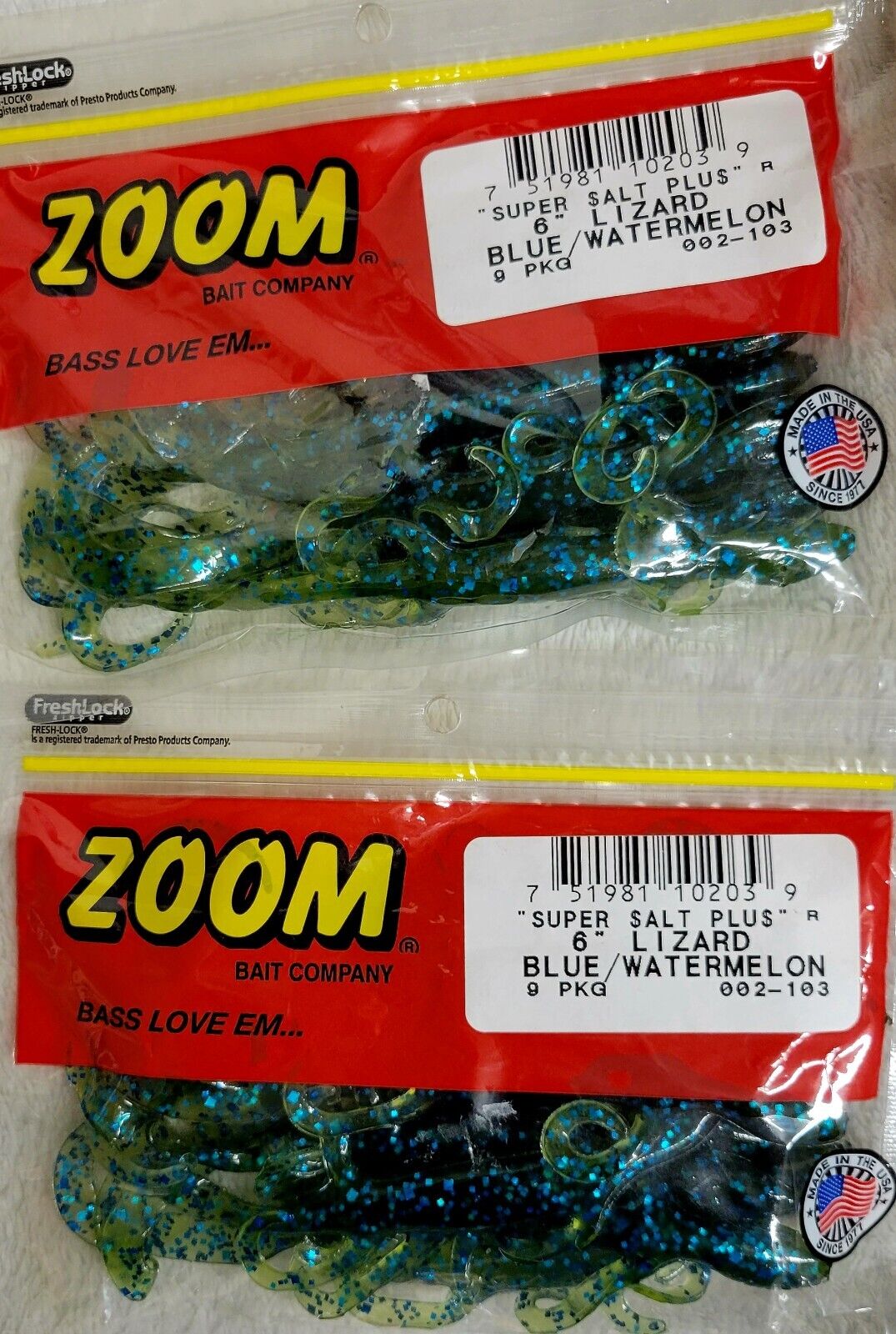 Zoom Super Salt Plus Lizard 6" !!2 PACKS!! - Choose Color