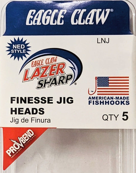 Eagle Claw LNJ Lazer Sharp Finesse Jig Head - Choose Size and Choose Color