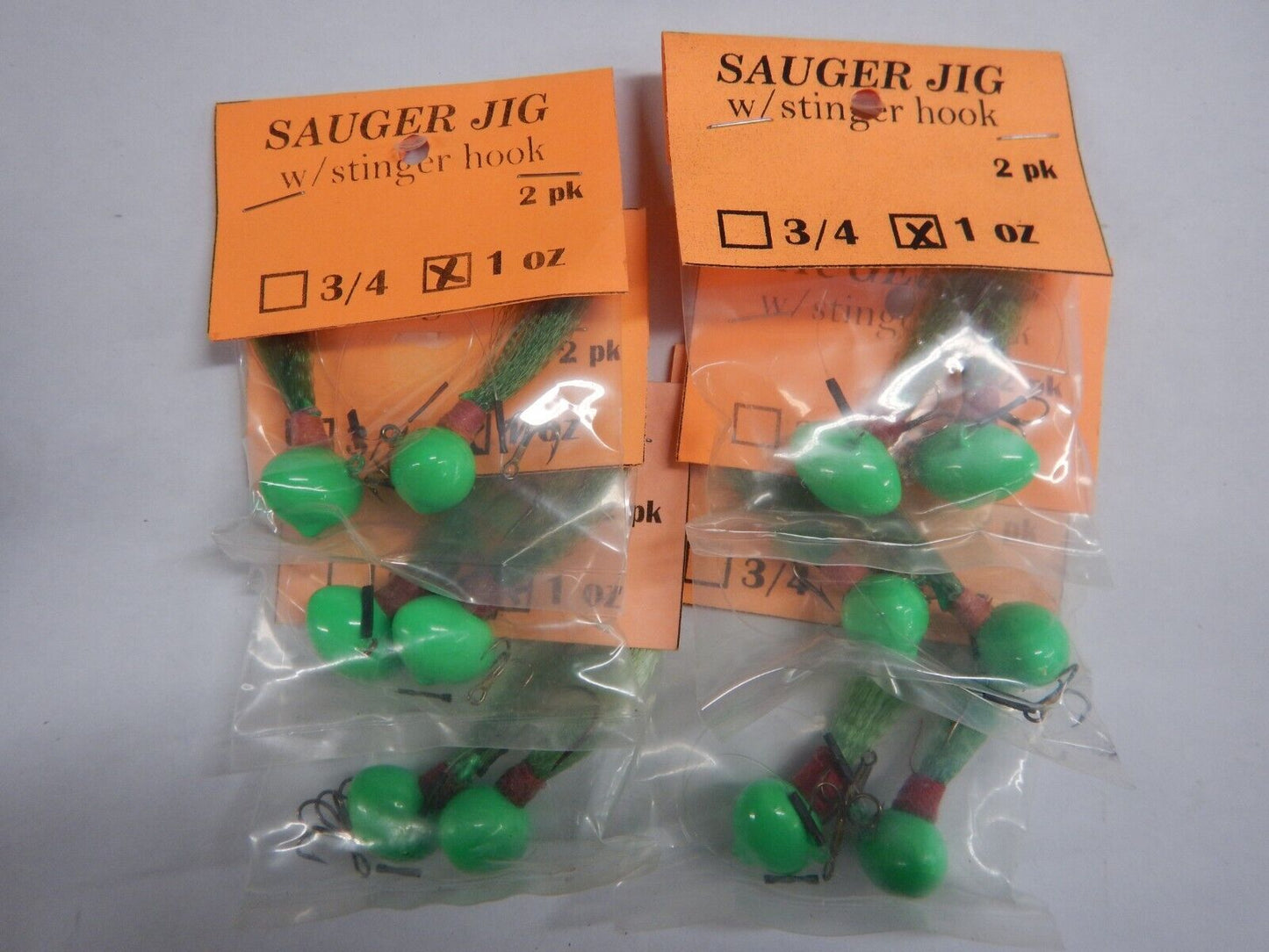 Sauger Jigs 1oz With Stinger Hook 1 dozen Choose Color