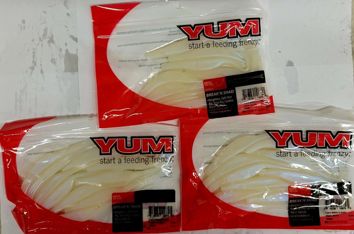 **LOT OF 3** Yum 5" Break"N Shad 10 Pack YBS5 Series CHOOSE YOUR COLOR!