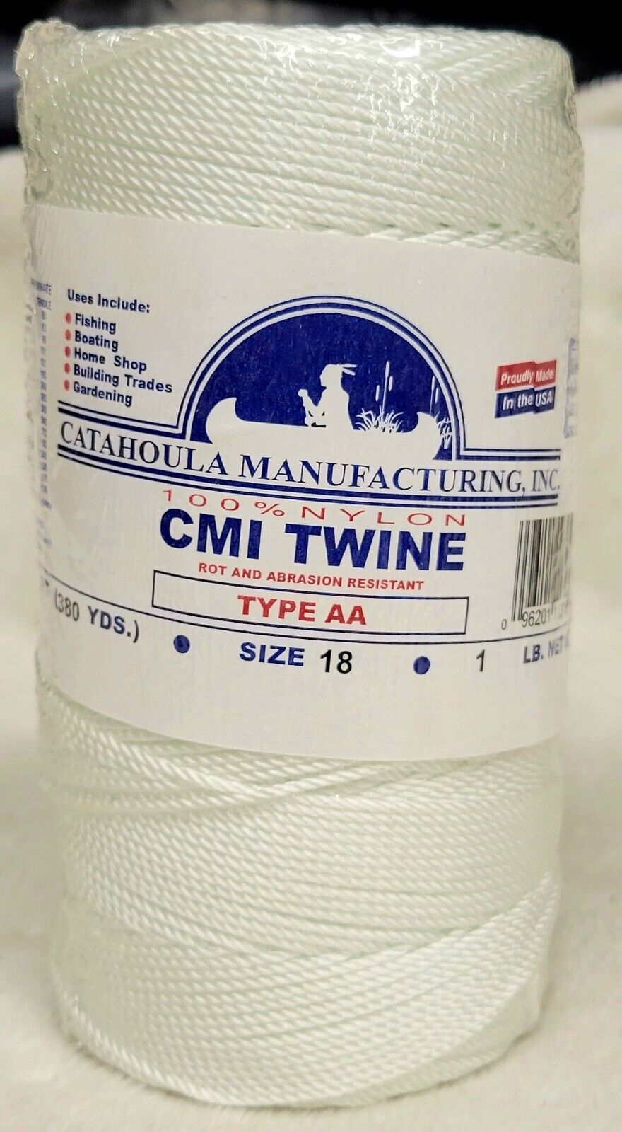 CMI Twine 100% Nylon   Type AA   Rot & Abrasion Resistant   1lb   White